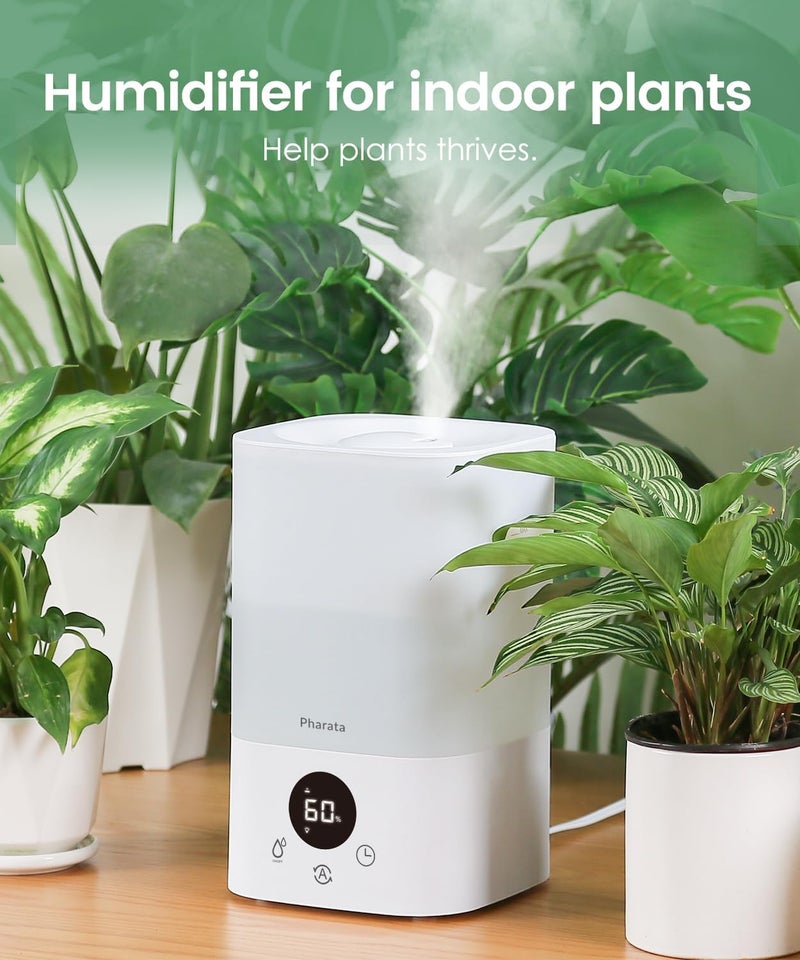 Pharata Smart Humidifiers for Bedroom Large Room, 3.5L Top Fill Cool Mist Air Humidifiers for Home Baby Plants Nursery, Humidity Control & Night Light, White - Image 5